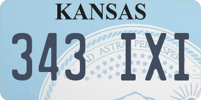 KS license plate 343IXI