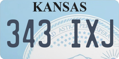 KS license plate 343IXJ