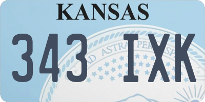 KS license plate 343IXK
