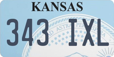 KS license plate 343IXL