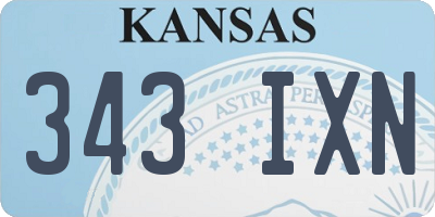 KS license plate 343IXN