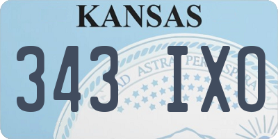 KS license plate 343IXO