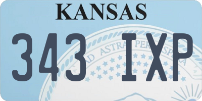 KS license plate 343IXP