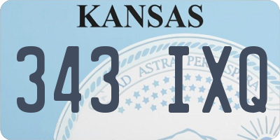 KS license plate 343IXQ