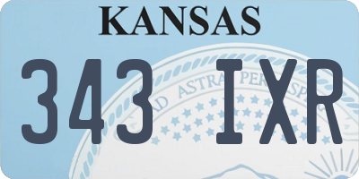 KS license plate 343IXR
