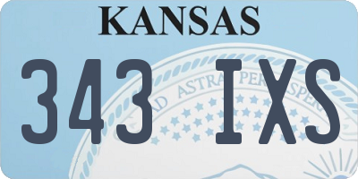 KS license plate 343IXS