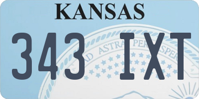 KS license plate 343IXT