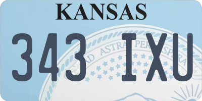 KS license plate 343IXU