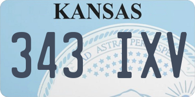 KS license plate 343IXV