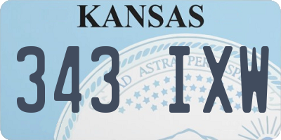 KS license plate 343IXW