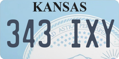 KS license plate 343IXY
