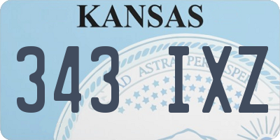 KS license plate 343IXZ
