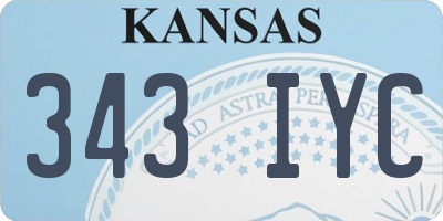 KS license plate 343IYC