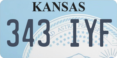 KS license plate 343IYF