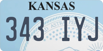KS license plate 343IYJ