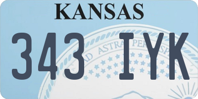 KS license plate 343IYK