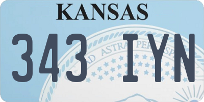 KS license plate 343IYN