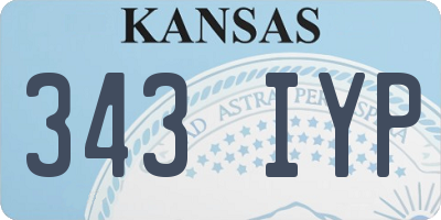 KS license plate 343IYP