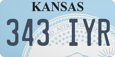KS license plate 343IYR