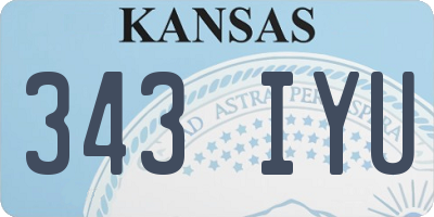 KS license plate 343IYU