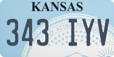 KS license plate 343IYV