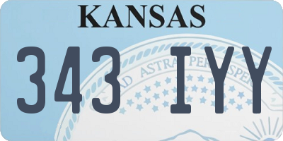 KS license plate 343IYY