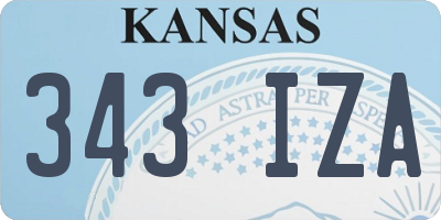 KS license plate 343IZA