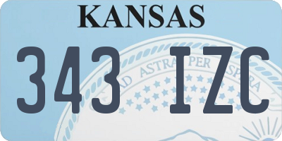 KS license plate 343IZC