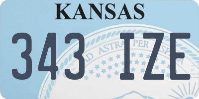 KS license plate 343IZE