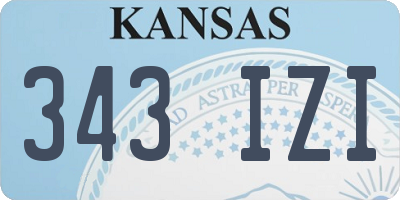 KS license plate 343IZI