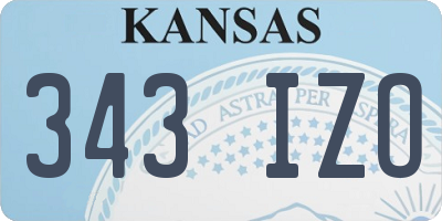 KS license plate 343IZO