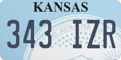 KS license plate 343IZR