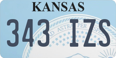 KS license plate 343IZS