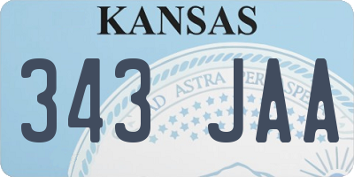 KS license plate 343JAA