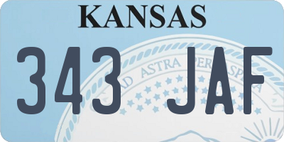 KS license plate 343JAF