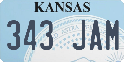 KS license plate 343JAM