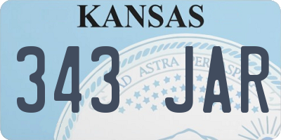 KS license plate 343JAR