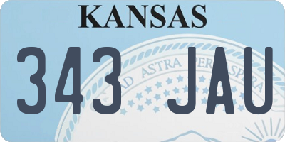 KS license plate 343JAU