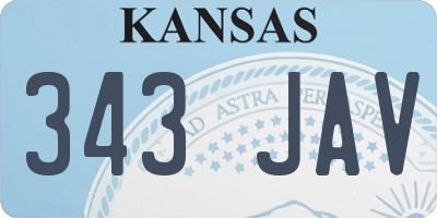 KS license plate 343JAV