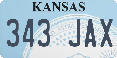 KS license plate 343JAX