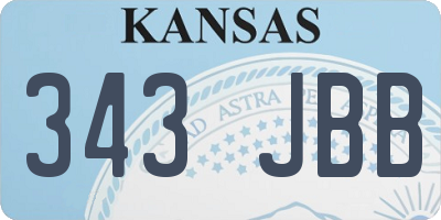 KS license plate 343JBB