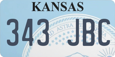 KS license plate 343JBC
