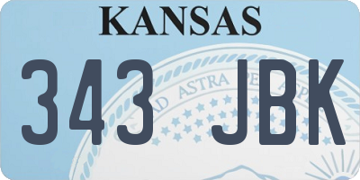KS license plate 343JBK