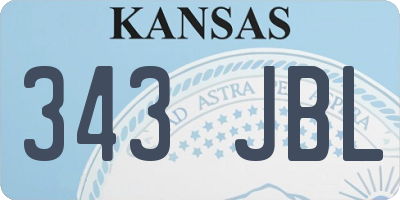 KS license plate 343JBL