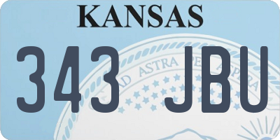 KS license plate 343JBU