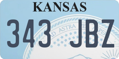 KS license plate 343JBZ