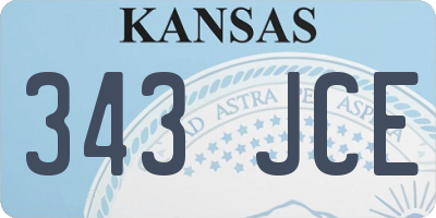 KS license plate 343JCE