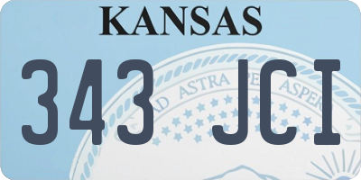 KS license plate 343JCI