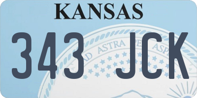 KS license plate 343JCK
