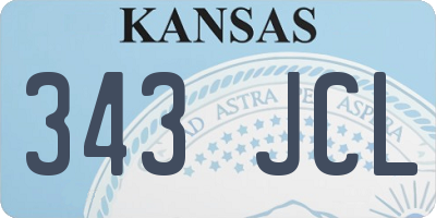 KS license plate 343JCL